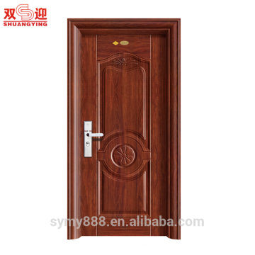 latest simple bedroom door designs steel anti-thief entry door galvanized metal sheet with door handle